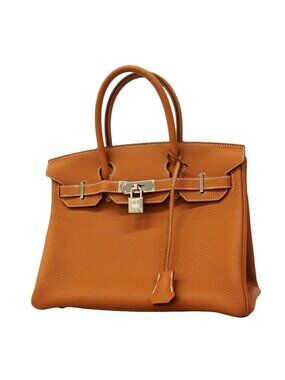 Hermes Handbag Birkin 30 Togo Gold Silver